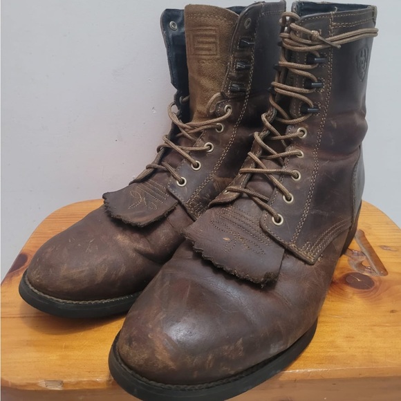 Mens 9.5EE Ariat Heritage Lacer Roper Western Boots - Picture 1 of 7